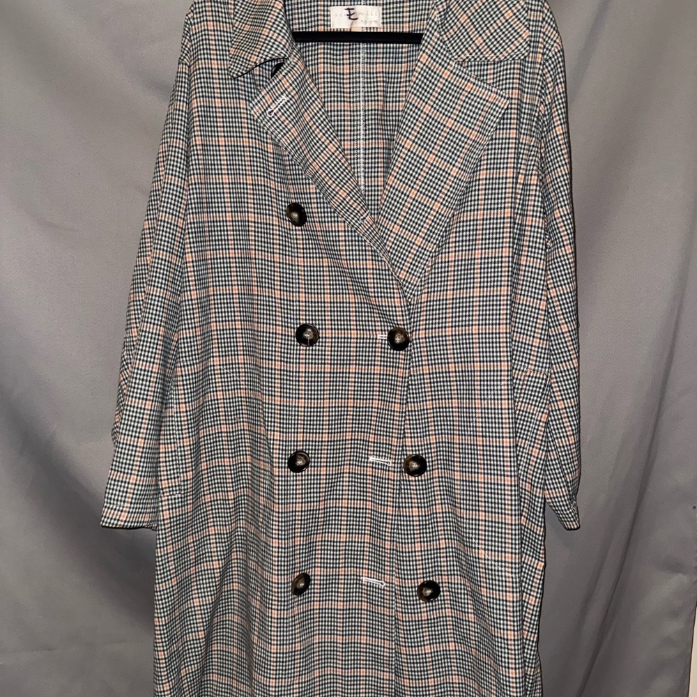 Plaid Double-Breasted Coat